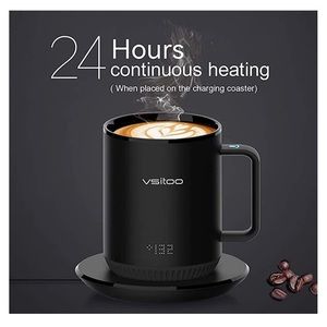 VSITOO S3 Temperature Control Smart Mug with Lid, Coffee Mug Warmer with Mug